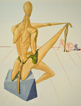 Salvador Dali, Divina commedia inferno05, 1960, 33x26cm wood engraving