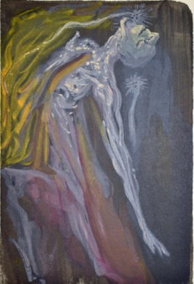 Salvador Dali, Divina commedia inferno09, 1960, 33x26cm wood engraving