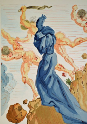 Salvador Dali, Divina commedia inferno15, 1960, 33x26cm wood engraving