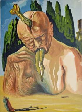 Salvador Dali, Divina commedia inferno27, 1960, 33x26cm wood engraving