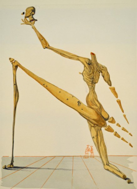 Salvador Dali, Divina commedia inferno28, 1960, 33x26cm wood engraving