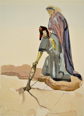 Salvador Dali, Divina commedia inferno32, 1960, 33x26cm wood engraving