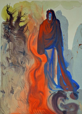 Salvador Dali, Divina commedia inferno34, 1960, 33x26cm wood engraving
