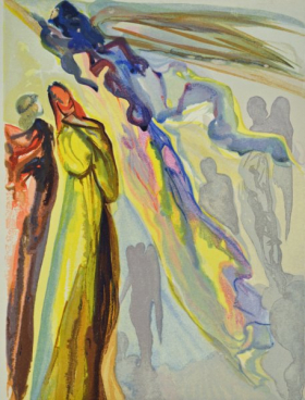 Salvador Dali, Divina commedia paradiso16, 1960, 33x26cm wood engraving