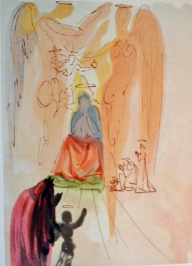Salvador Dali, Divina commedia paradiso23, 1960, 33x26cm wood engraving