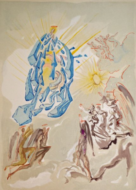 Salvador Dali, Divina commedia paradiso26, 1960, 33x26cm wood engraving