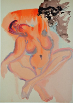 Salvador Dali, Divina commedia purgatorio03, 1960, 33x26cm wood engraving