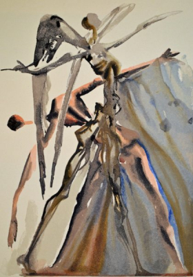 Salvador Dali, Divina commedia purgatorio04, 1960, 33x26cm wood engraving