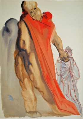Salvador Dali, Divina commedia purgatorio05, 1960, 33x26cm wood engraving