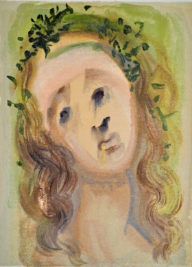 Salvador Dali, Divina commedia purgatorio10, 1960, 33x26cm wood engraving
