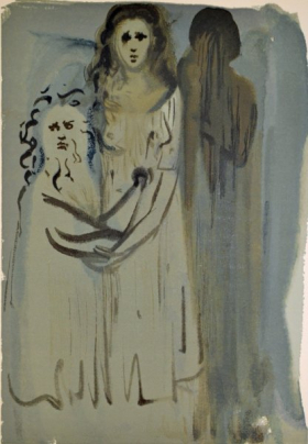 Salvador Dali, Divina commedia purgatorio16, 1960, 33x26cm wood engraving