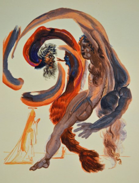 Salvador Dali, Divina commedia purgatorio18, 1960, 33x26cm wood engraving