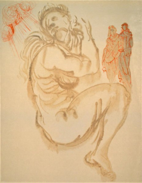 Salvador Dali, Divina commedia purgatorio19, 1960, 33x26cm wood engraving