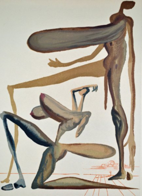 Salvador Dali, Divina commedia purgatorio22, 1960, 33x26cm wood engraving