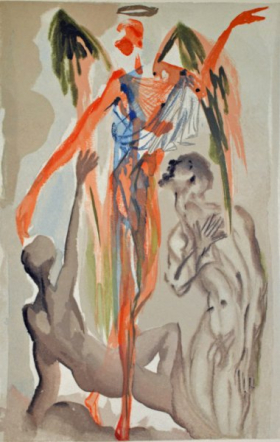 Salvador Dali, Divina commedia purgatorio32, 1960, 33x26cm wood engraving